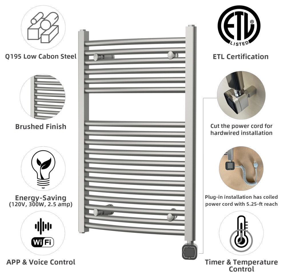 HEATGENE Smart Towel Warmer With Timer and Temperature Control, Plug-in/Hardwire