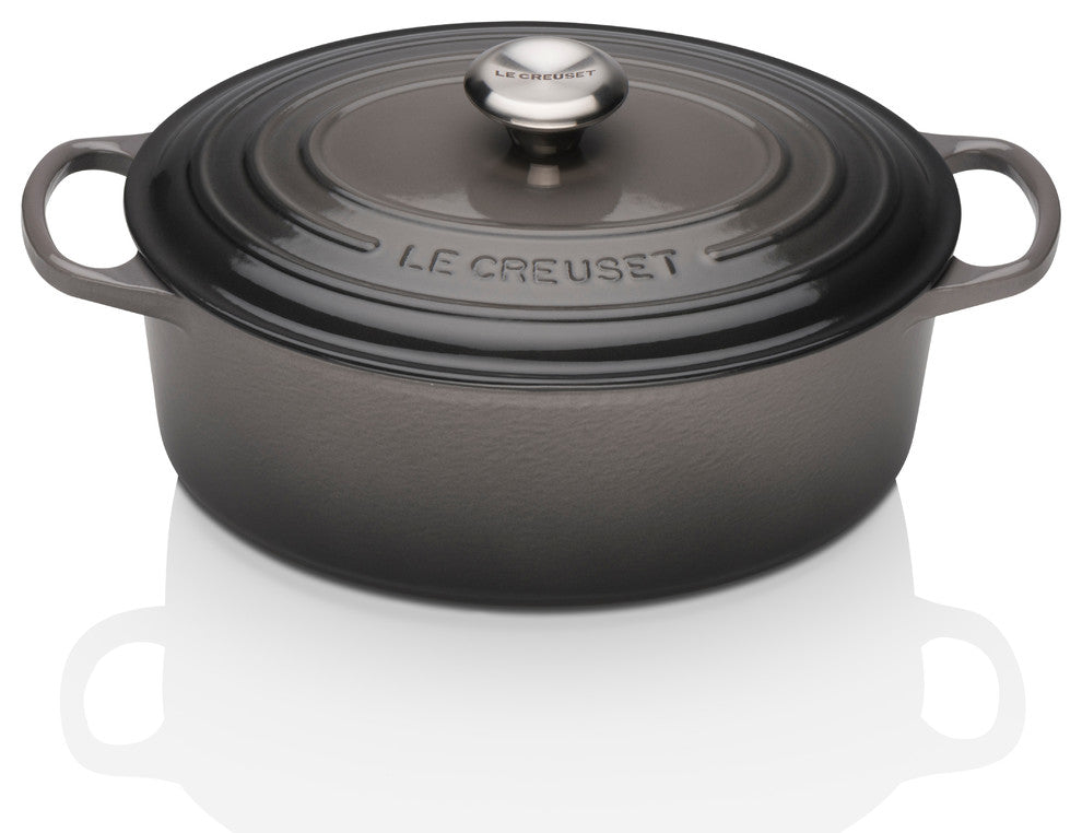 Le Creuset Signature Cast Iron Oval Casserole, 29 cm, Flint