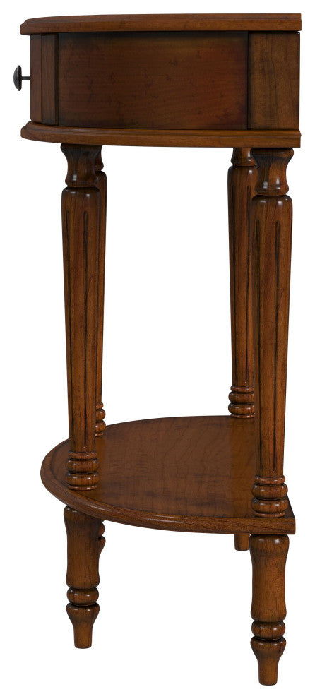 Mozart Hand-Painted Demilune Console Table, Tuscan Cream, Antique Cherry
