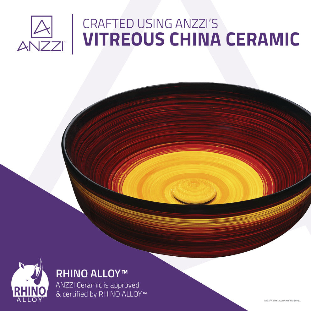 Dusk Crown Series Ceramic Vessel Sink, Rising Blur Finish