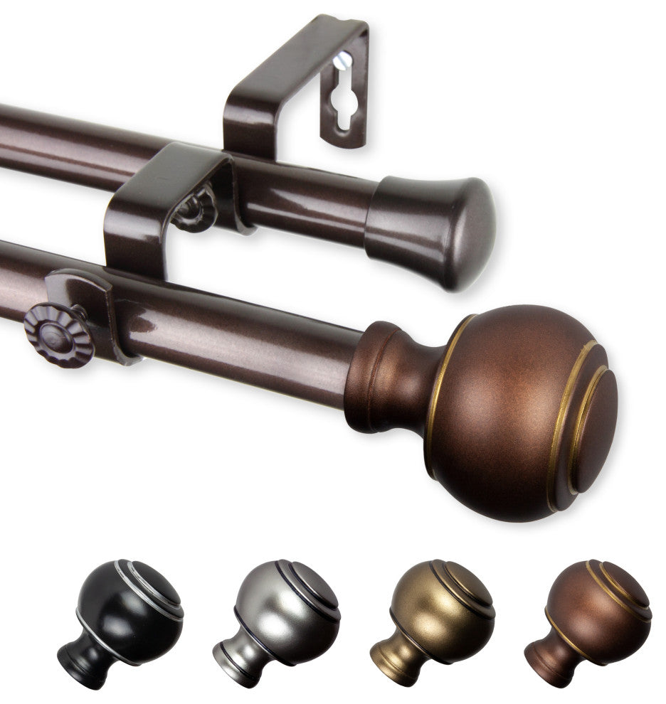 Hal 13/16" Double Curtain Rod Cocoa