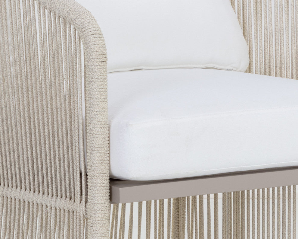 Allariz Dining Armchair, Greige, Stinson White