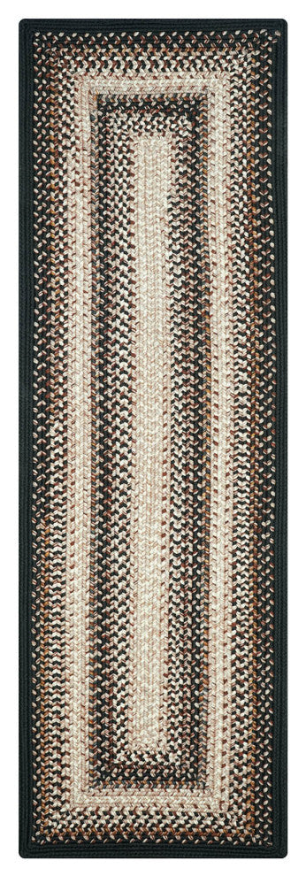 Homespice Decor - 22 x 72" Rectangular Black Mist Ultra Durable Braided Runner