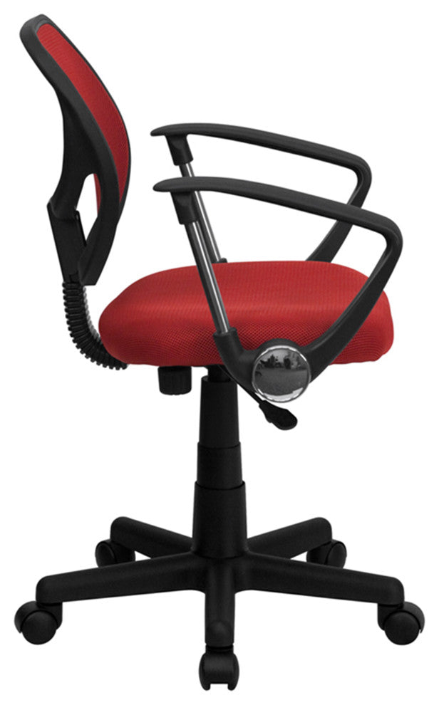 Cool Desk Chairs, "Aurora" Petite Low Back Mesh Office Chair, Red