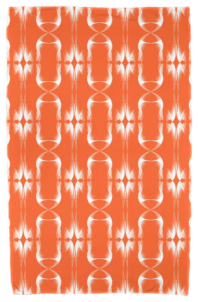 30"x60" Summer Picnic, Geometric Print Beach Towel, Orange