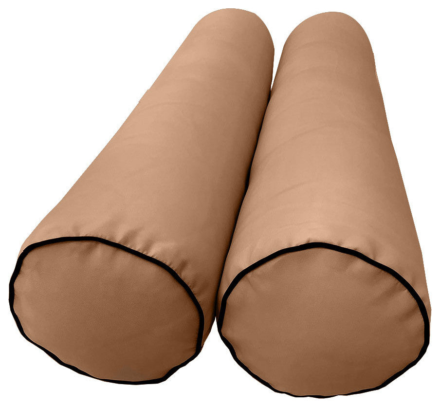Style6 Twin Size Contrast Pipe Trim Bolster Pillow Outdoor Slip Cover ONLY AD104