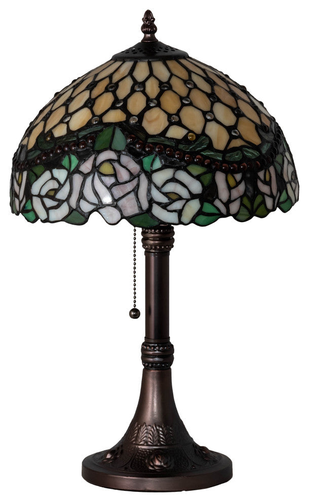 Meyda lighting 82304 19" High Jeweled Rose Table Lamp
