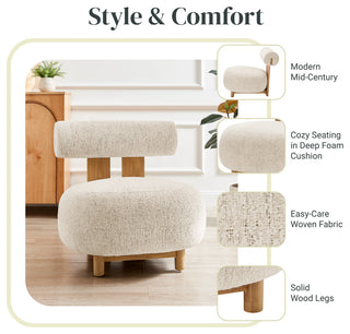 Pamela Fabric Accent Chair, Concord Cream