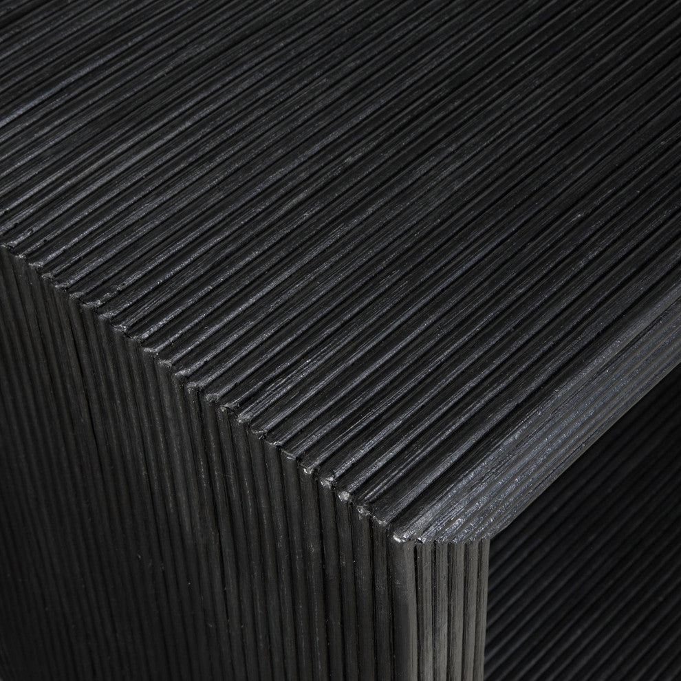 Uttermost 50055 Compton 58"W Mahogany and Rattan Table - Black