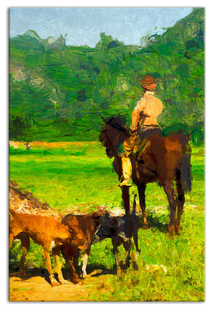 Cowboy on Horse 20x30 Canvas