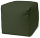 17  Cool Dark Khaki Green Solid Color Indoor Outdoor Pouf Ottoman