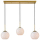 Baxter 3 Light Pendant, Brass And Frosted White