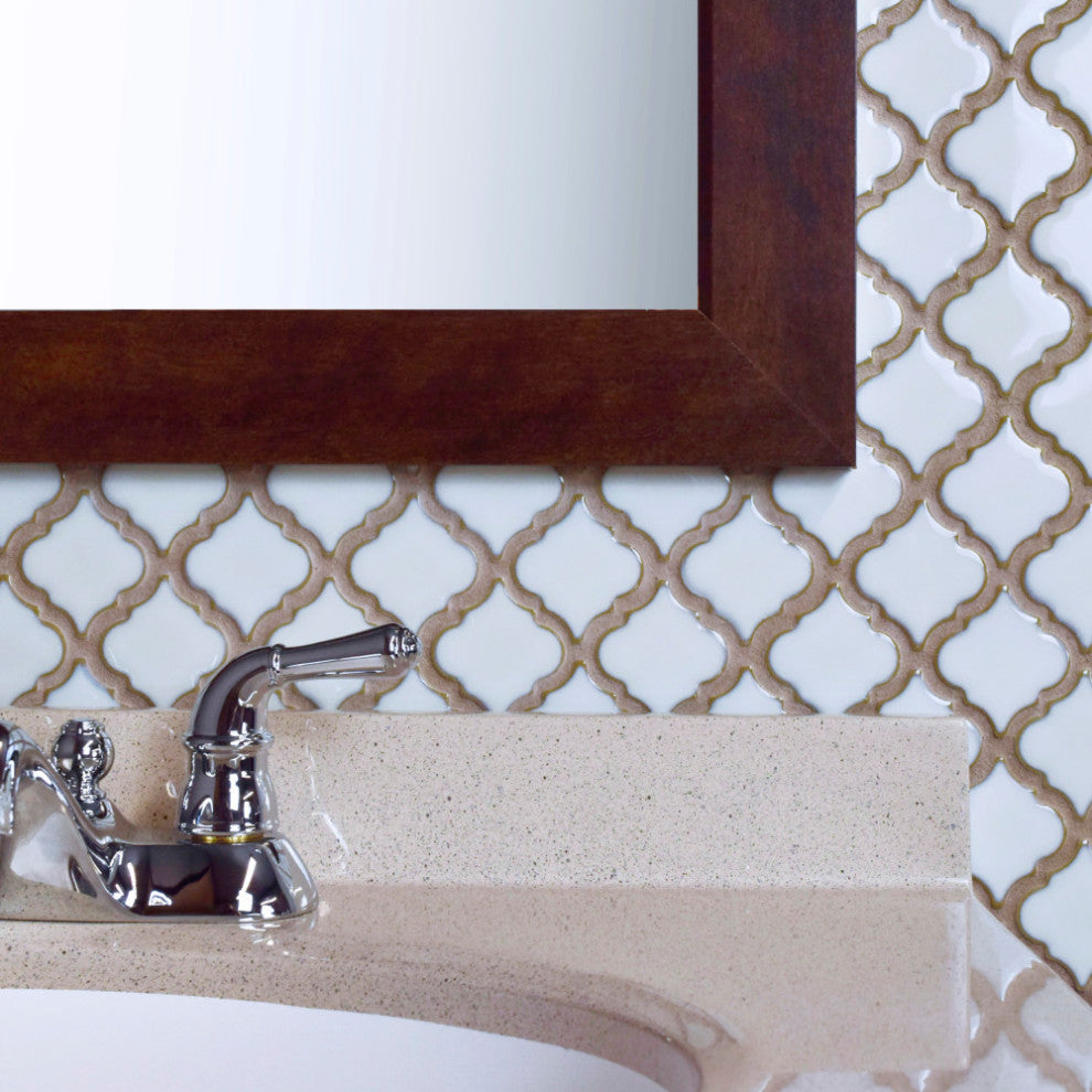 Hudson Tangier Mosaic Floor and Wall Tile, Silk White