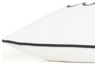 Black and White Whatever Embroidered Lumbar Pillow