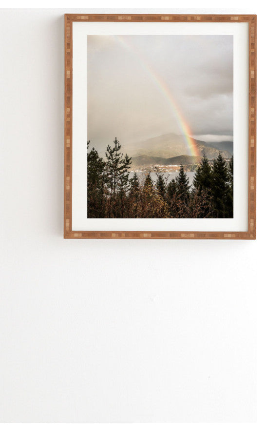 Henrike Schenk, Rainbow, The Mountains Lake, Norway Framed Wall Art, 19x22.4"