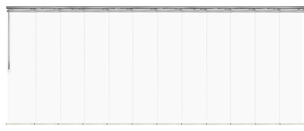 Navajo White 12-Panel Track Extendable Vertical Blinds 140-260"W