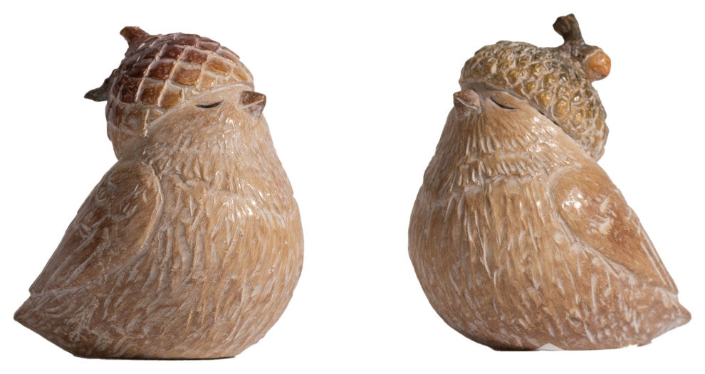 Harvest Bird With Acorn Hat Figurine, 6-Piece Set