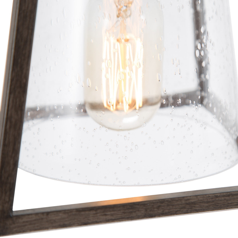 LNC Modern 1-Light Trapezoidal Flush Mount Light With Seeded Glass Shade