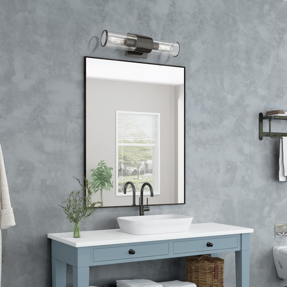 Quincy 2-Light Black Chrome Vanity Sconce
