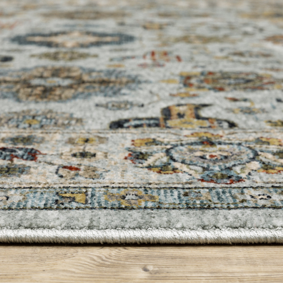 Augustus Medallions Indoor Area Rug, Light Blue, 9'10"x12'10"