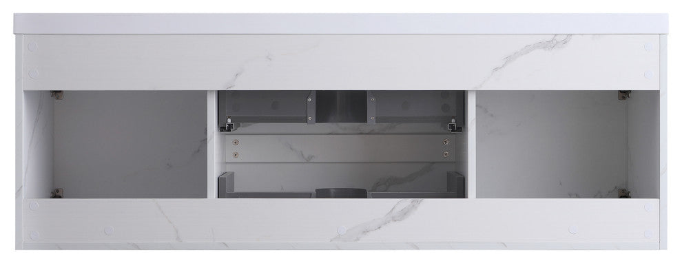 60 inch Wall-Mounted Bathroom Vanity Set with Resin Integrated Sink