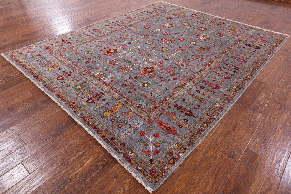 8' 3" X 10' 1" Persian Tabriz Hand Knotted Wool Rug Q7411