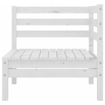vidaXL Solid Pinewood Patio Lounge Set 4 Piece White Garden Wooden Furniture
