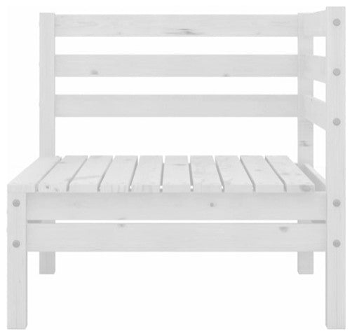 vidaXL Solid Pinewood Patio Lounge Set 4 Piece White Garden Wooden Furniture