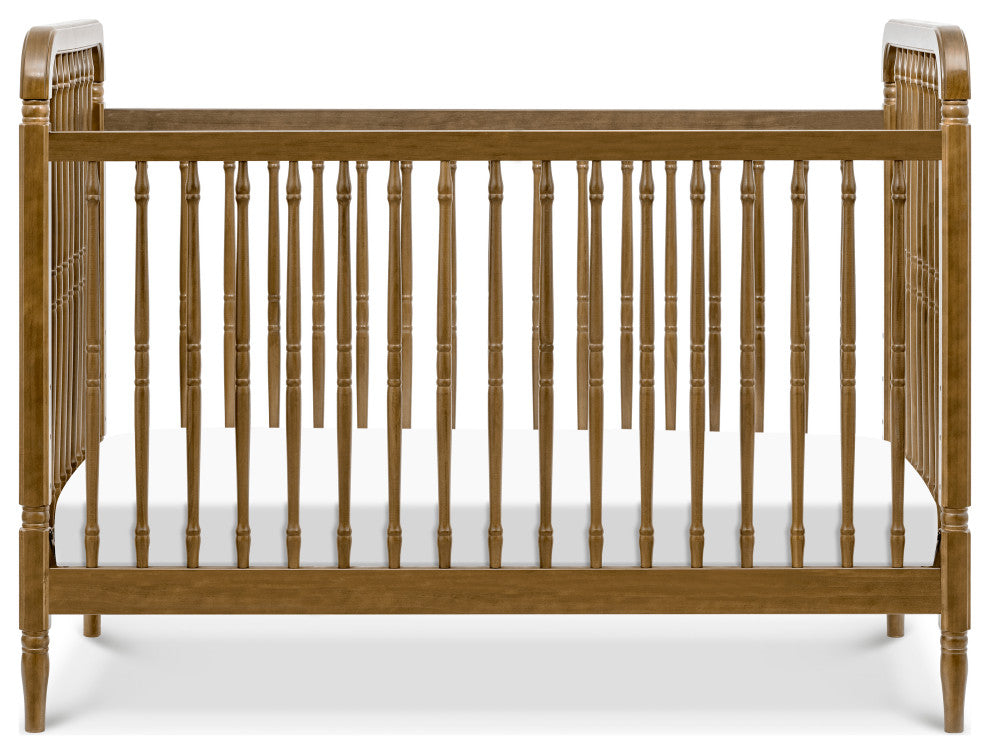 Liberty 3-in-1 Convertible Spindle Crib With Toddler Bed Conversion Kit, Natural Walnut