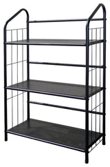 Black 3 Shelf Metal Standing Book Shelf