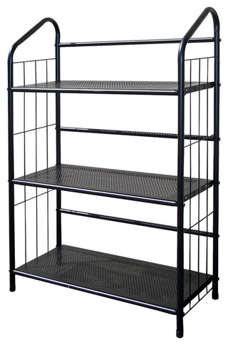 Black 3 Shelf Metal Standing Book Shelf