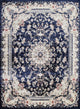 Navy Blue Floral Medallion Transitional Turkish Rug Oriental Carpet 10x13