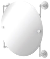 Que New Round Frameless Rail Mounted Mirror, Matte White