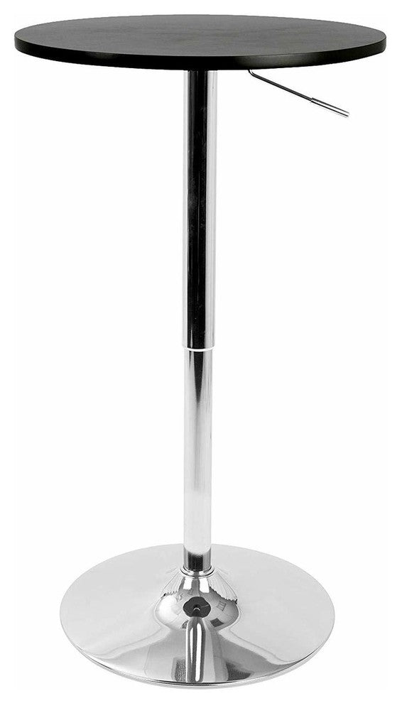 Adjustable Height Pub Table Chrome Base 28" MDF Table Top