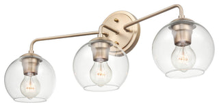 3 Light 25.5 in. Modern Gold Bathroom Vanity Light