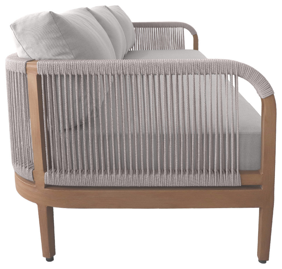 Maui Resilient Fabric Upholstered Outdoor Patio Set, Gray, Patio Sofa