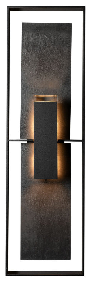 Shadow Box Tall Outdoor Sconce-Coastal Black-Slate
