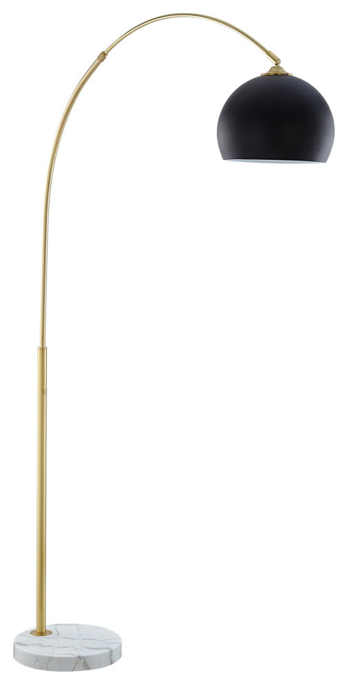 Inspired Home Katana Floor Lamp, Marble Stone Base, Black