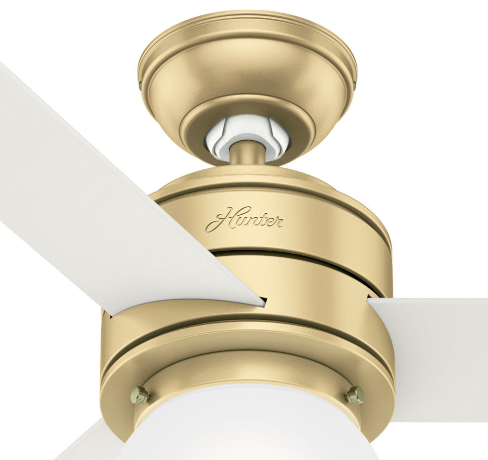 Hunter 52" Allison Modern Brass Ceiling Fan, LED Light and Remote Control