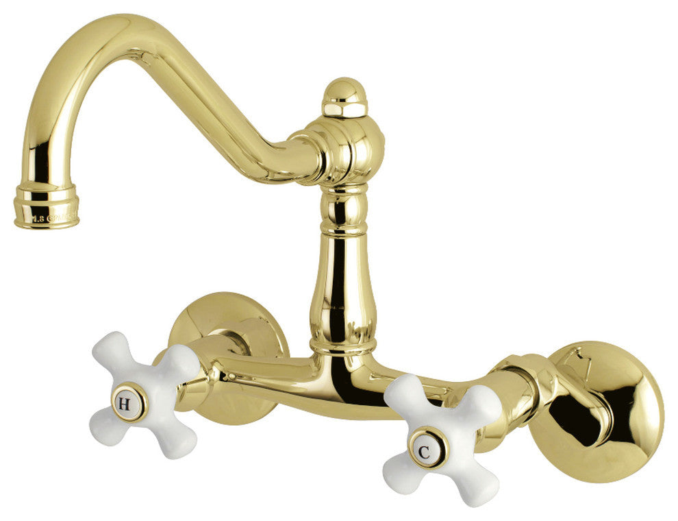 KS322XPX-P Vintage 6" Adjustable Center Wall Mount Kitchen Faucet