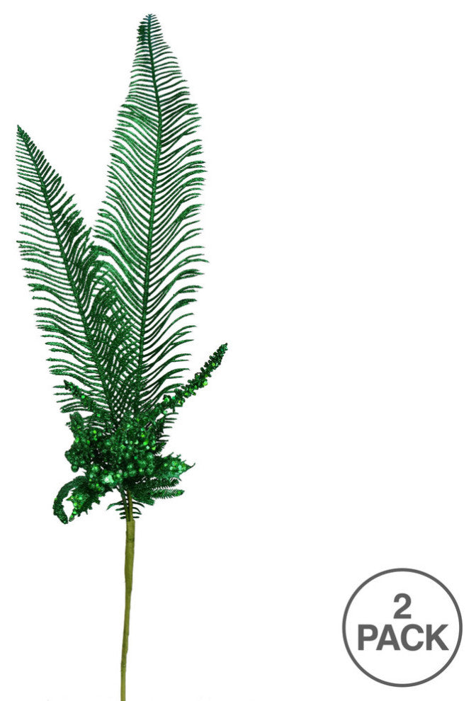 Glitter Fern Berry Artificial Christmas Spray , Green, 30"