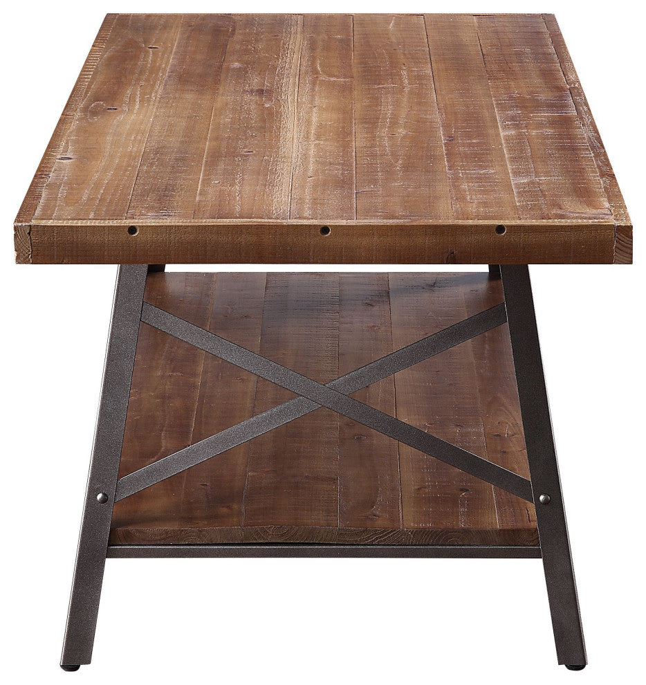 ACMEC Ikram Coffee Table, Weathered Oak and Sandy Black