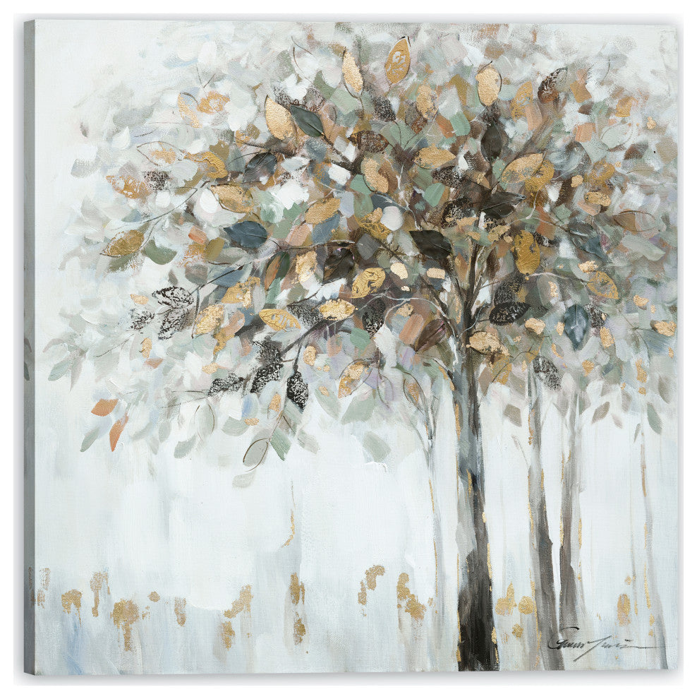 Abstract gold tree - Oil Painting Print on Wrapped Canvas, canvas wall decor, 30