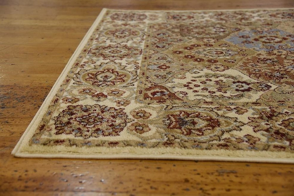 Unique Loom Cream Athens Voyage 4' 0 x 4' 0 Square Rug