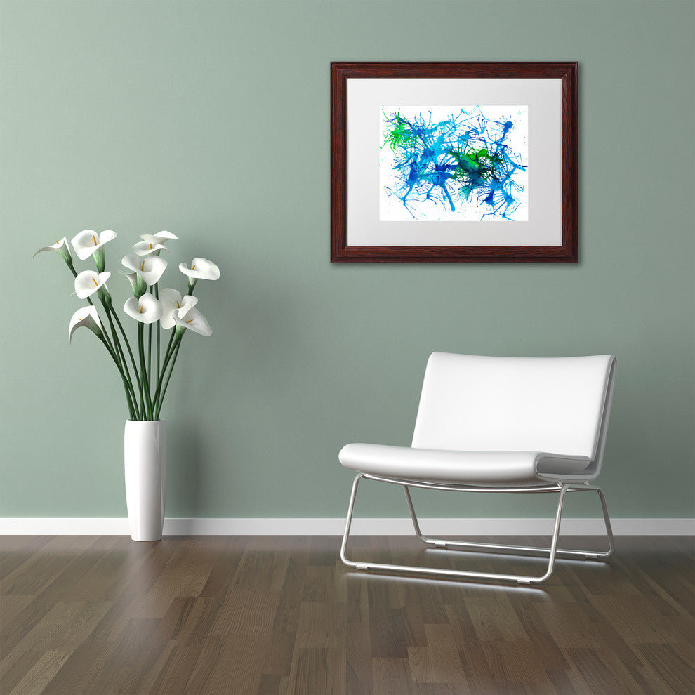 Hello Angel ''Splatters 1'' Art, Wood Frame, White Mat, 14x11