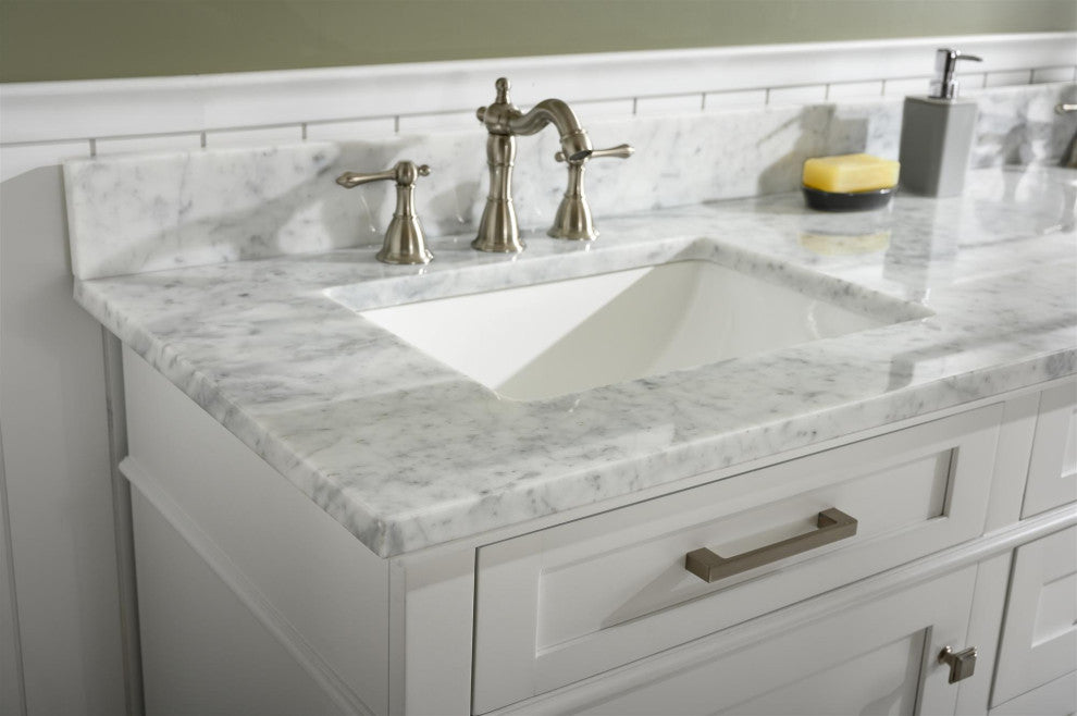 72" Double Single Sink Vanity Cabinet, White