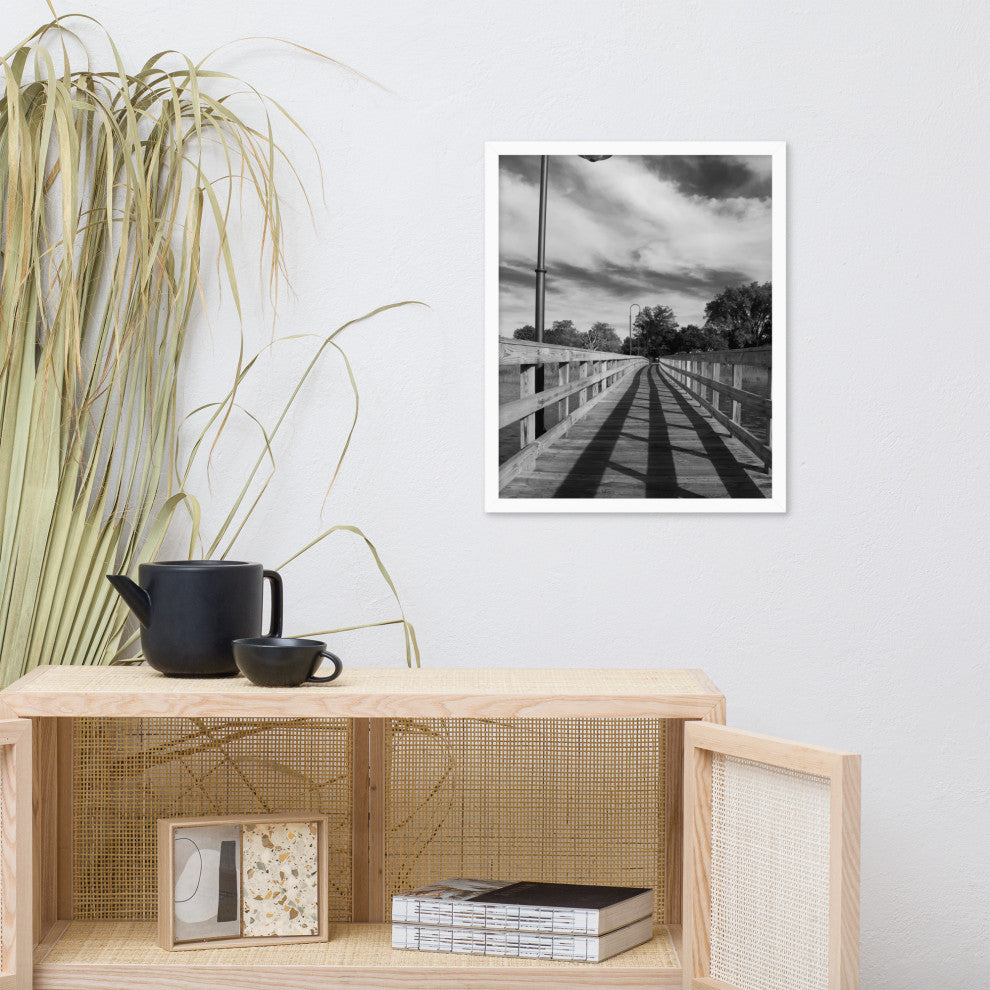 Follow the Lines Rural Landscape Framed Photo Paper Wall Art Prints, White, 16" X 20"