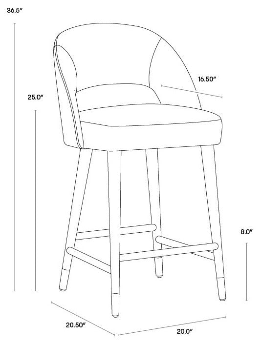 Monae Stool, Abbington Black, Counter Height