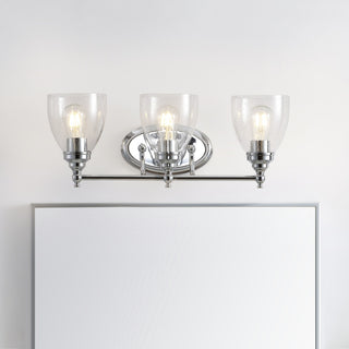 Marais Metal/Glass LED Vanity Light, Chrome, Width: 22.25"