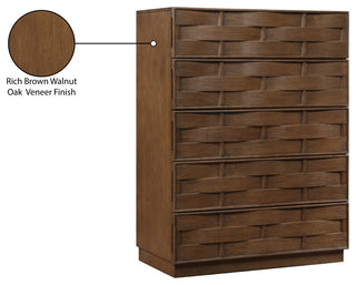 Weave Oak Veneer Chest, Brown